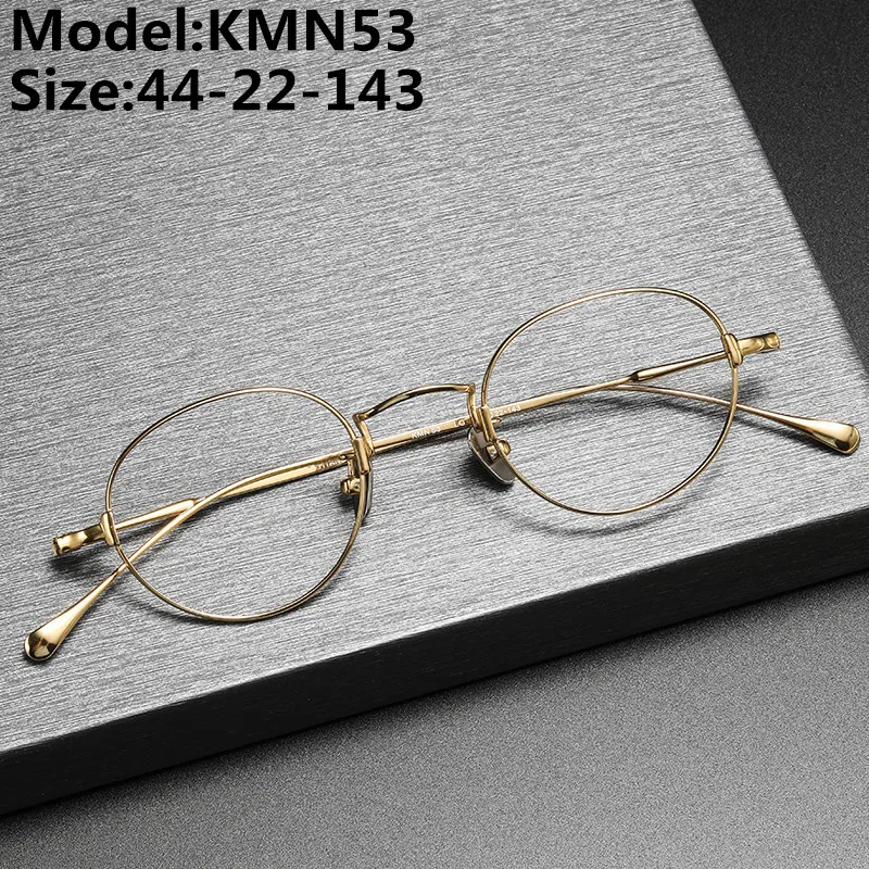 Japanese Handmade Pure Titanium Glasses Frame KMN53 Men Women Round Ultralight Eyeglasses Fashion Design Eyewear Spectacles New