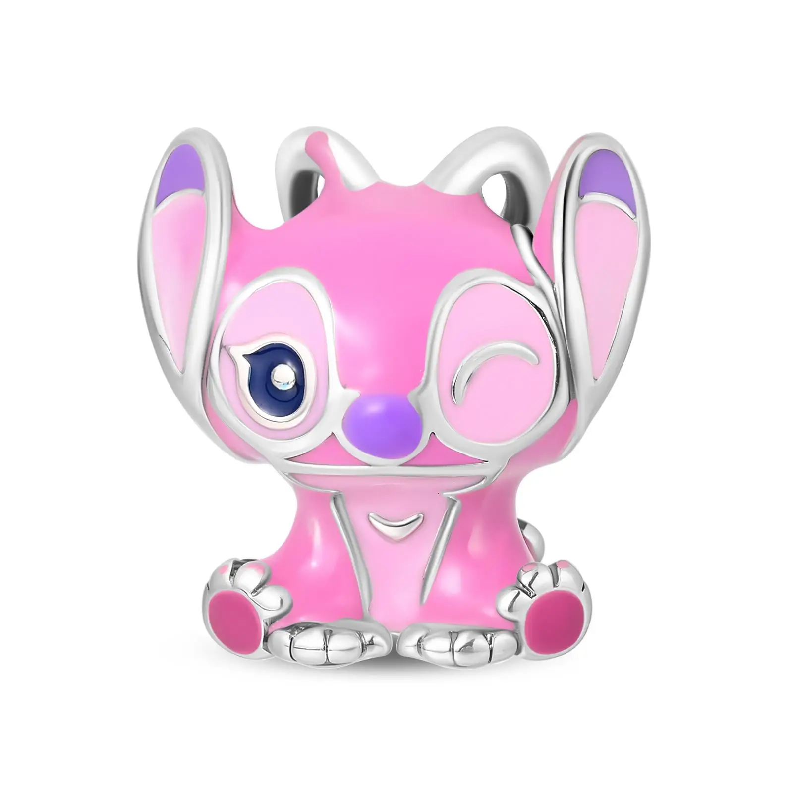 Potdemiel Disney 925 Silber Stitch Charms Anhänger Perlen Passend für 3mm Original Halskette Armband DIY Damen Geburtstagsfeier Edles Geschenk