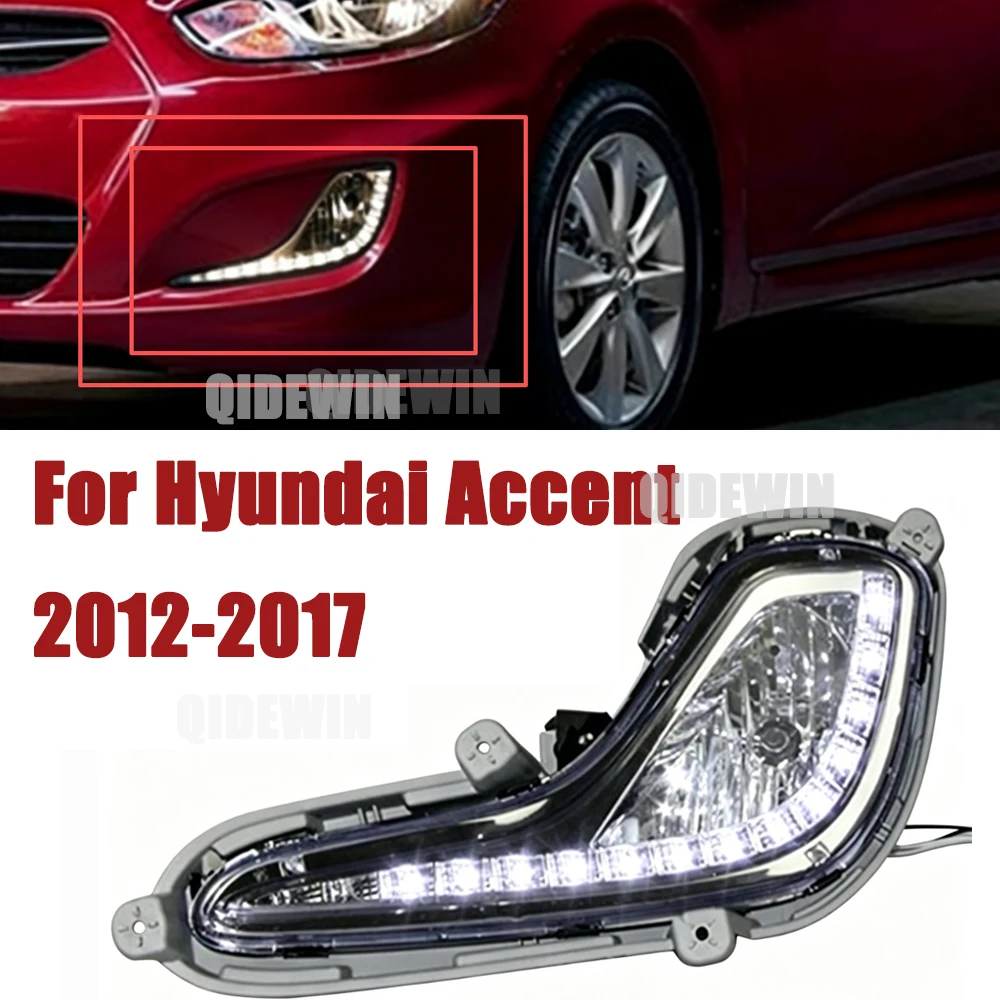 

Daylights For Hyundai Accent 2012 2013 2014 2015 2016 2017 DRL LED Daytime Running Light Fog Lamp Car Auto Headlight Waterproof