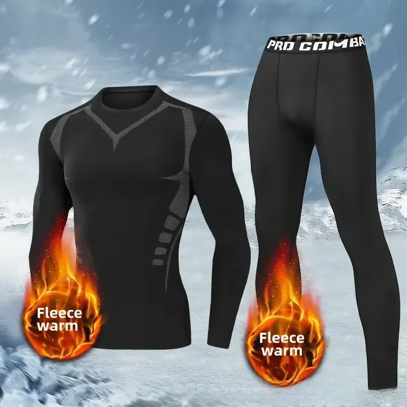 Autumn and Winter Men's Front and Rear Printed Fashionable Warm Sports Set Comfortable Casual Running Top Pants