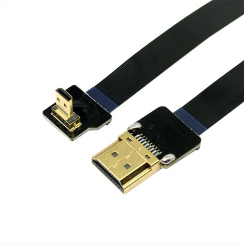 FPV Micro HDMI-compatible 90 Degree Connector FPC Flexible Flat Mini HDMI Ribbon Cable FFC 20pin For Drone Gopro DSLR Gimbal Kit