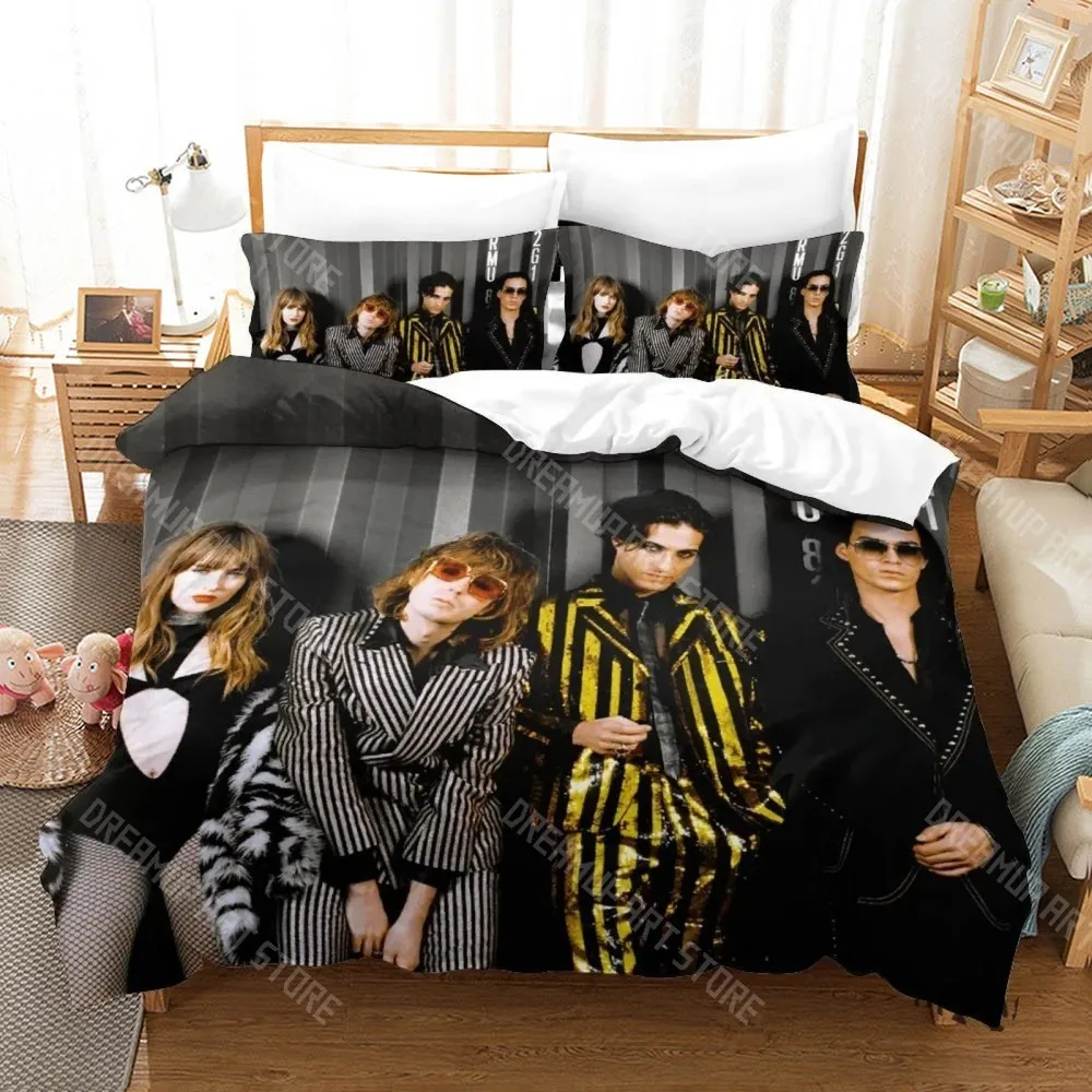 3D Printed Maneskin Music Band Bedding Set for Boys Girls Duvet Cover Pillowcase Twin Queen King Full Single Double Sizes