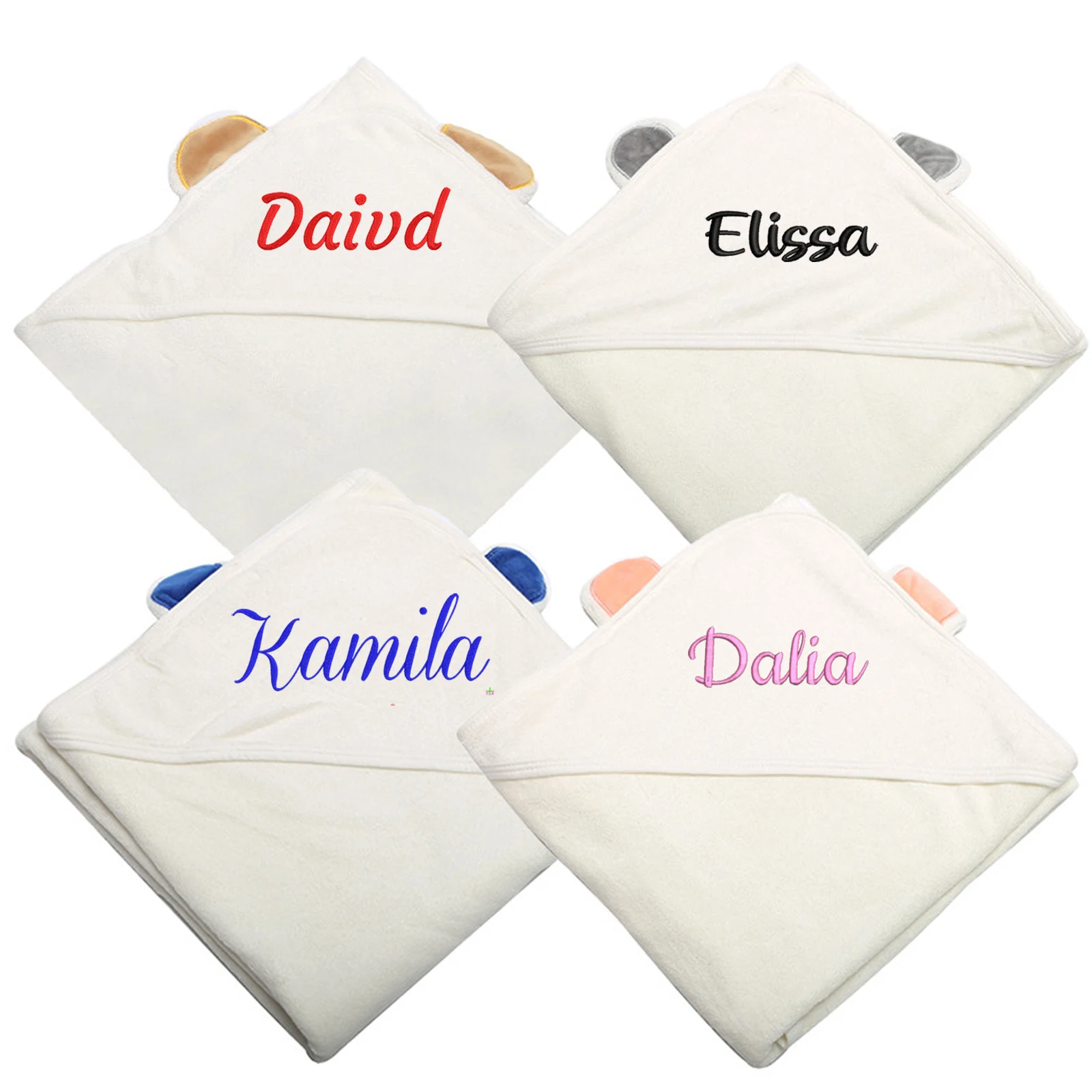 Custom Embroidered Personalized  Bath Baby Hooded Towel-Toddler Towels for Girl Boy