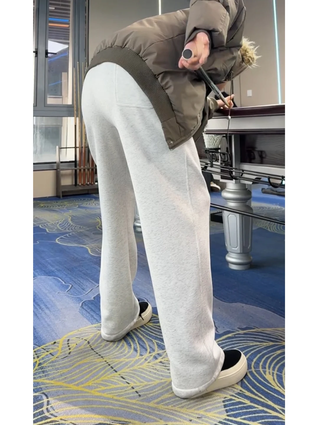 

Men's Fce Lined Straight Leg Pants Casual Fitn Trousers Winter Thiened Heavy ey White Floral Fitn Sports Pants