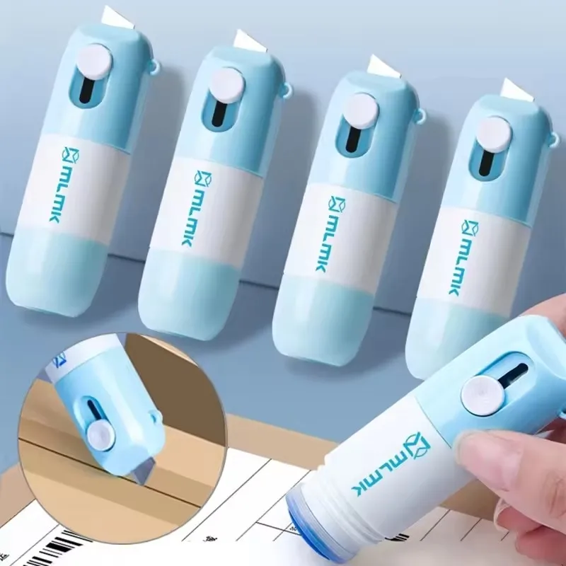 2 in 1 Parcel Correction Fluid Box Privacy Guard Thermal Paper Information Correction Fluid Eraser with Unbox Knife Protection