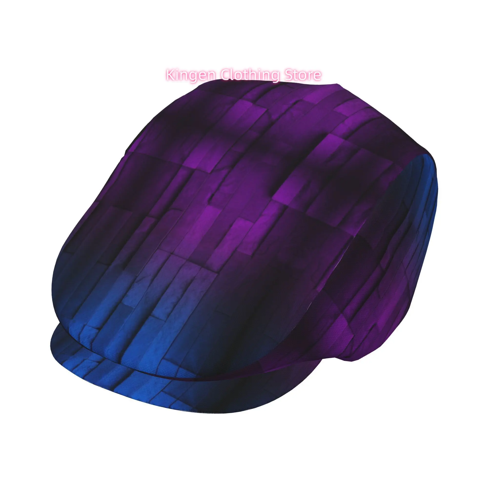 Flat-Top Hats for Both Men And Women Featuring a Blue And Purple Gradient Stone Design, Including Newsboy Caps, Berets, Irish Ha