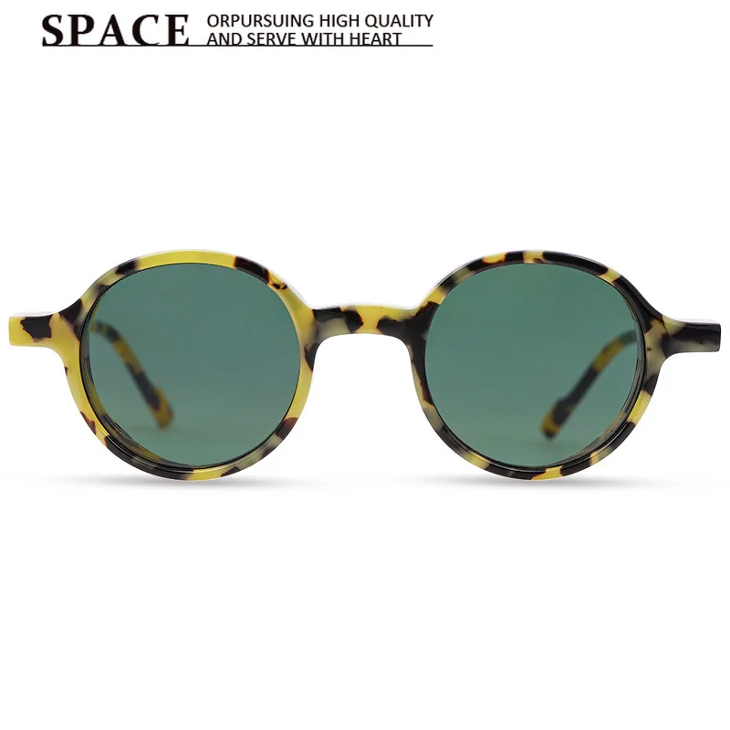 2026 New Vintage Classic Tortoise Print Small Round Frame Luxury Sunglasses HD Nylon Lens  Anti-UV Unisex Fashion Sun Glasses