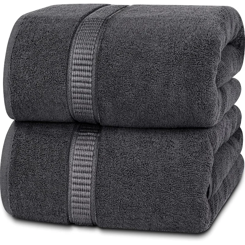 

Luxurious Jumbo Bath Sheet 2 Piece - 600 GSM (35X70 Inches) 100% Ring Spun Cotton - Highly Absorbent and Quick D