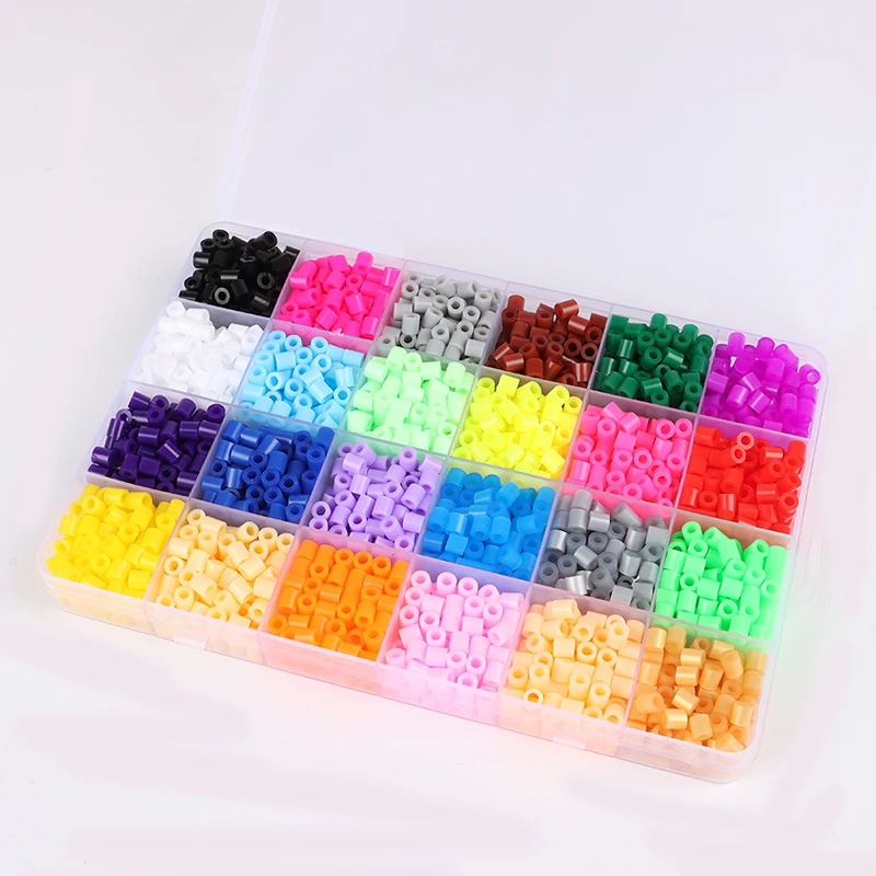 

1Box 24 Colors 5mm Hama Beads Toy Fuse Bead for Kids DIY Handmaking 3D Toys♥