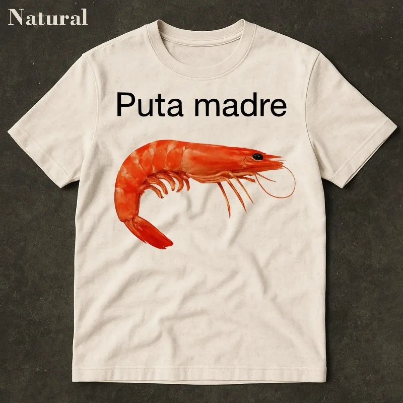 Camiseta de Meme Engraçado Puta Madre Shrimp, Camiseta de Camarão, Camiseta Agressiva, Camiseta Irônica, Camiseta de Meme Viral