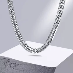 Vnox 8mm Width Chunky Miami Cuban Chain Necklaces for Men Gift Jewelry,18/20/22/24inch Length,Stainless Steel Neck Collar