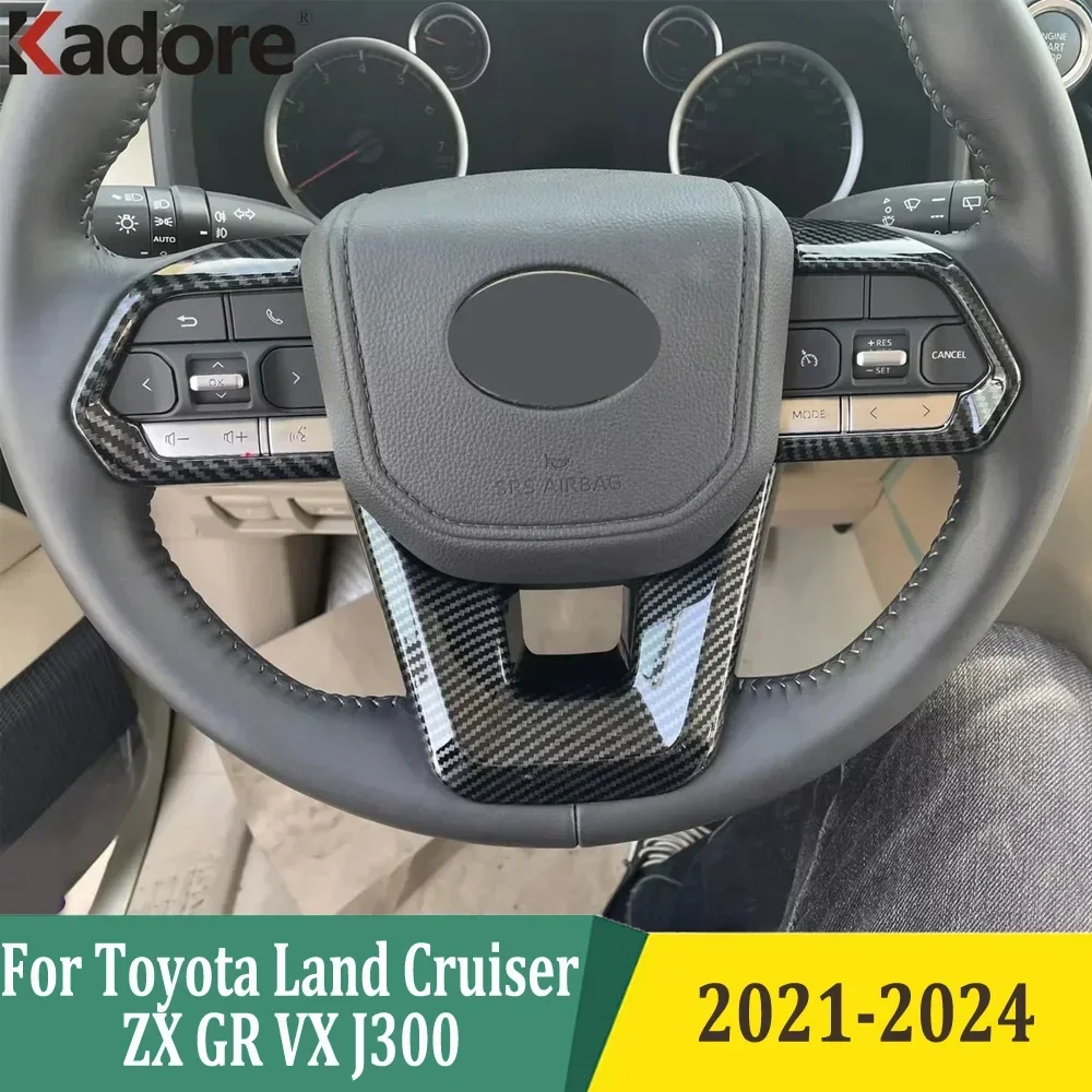 

For Toyota Land Cruiser ZX GR VX J300 2021 2022 2023 2024 Steering Wheel Cover Trim Sticker Car Styling Interior Accessories