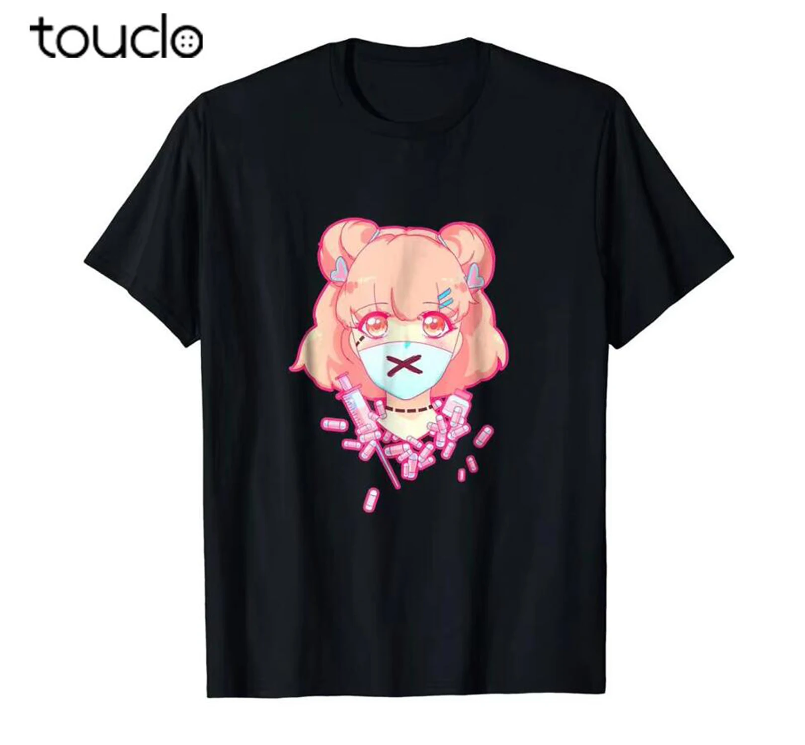 

Pastel Menhera Anime Pills Psycho Shirt Summer Brand 100% Cotton Hip Hop Fitness Clothing Men T-Shirt Tops Maker