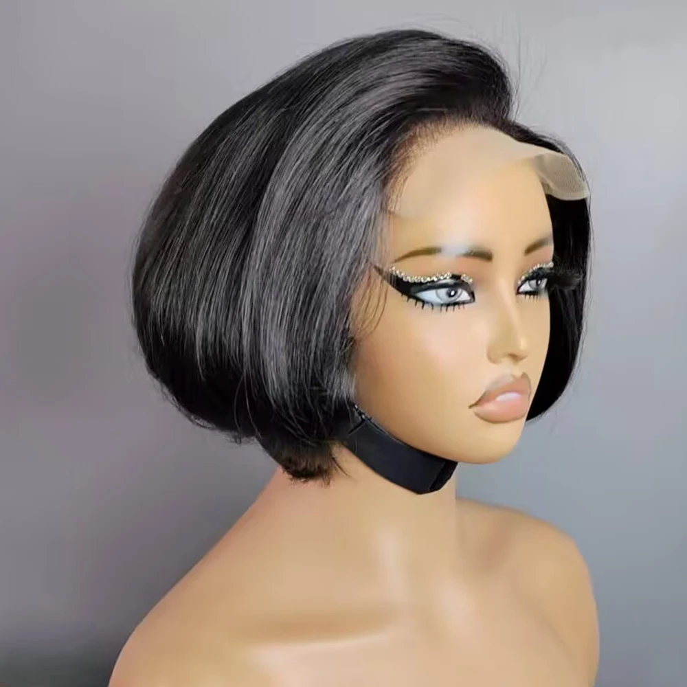 High Density 4*4 Lace Closure Human Hair Wigs Side Part Straight Lace Closure Wigs Pre Plucked HairUGo