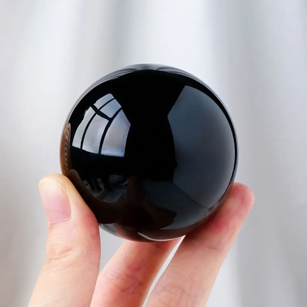 Natural Black Obsidian Sphere Large Crystal Ball Healing Stone Gemstone 30/40/50mm obsidian crystal decorative glass Home Decor