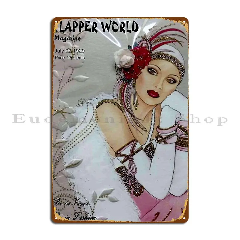 Flapper World Vintage 1929 Fashion Magazine Advertising Print Metal Plaque Poster Customize Customize Bar Tin Sign Poster