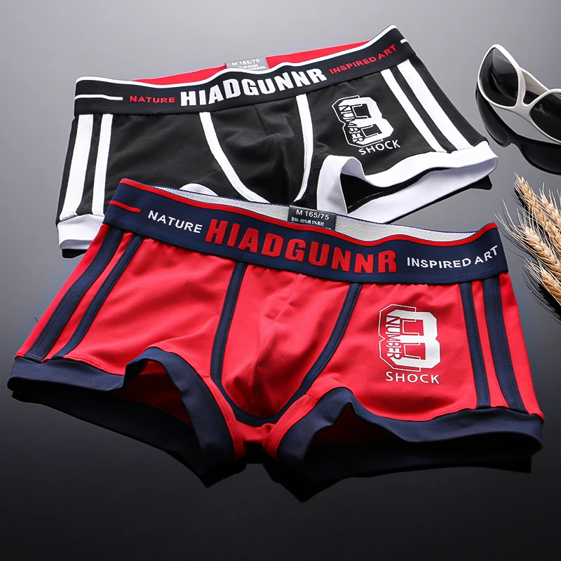 3-pack men's underwear men's boxers youth sports shorts breathable cotton fashionable boxers personality men's underpants briefs