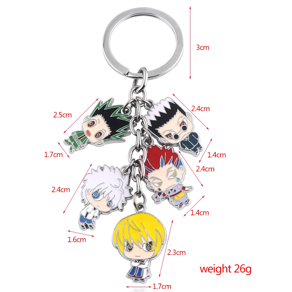 Anime Hunter Metal Charm Keychain, GON & Killua Figures