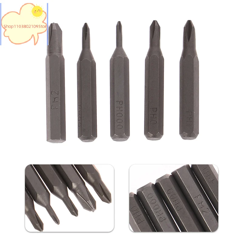 【HT】5Pcs H4×28mm Cross Screwdriver Bits PH000 PH000 PH00 PH0 PH1 PH2 4mm Hex Shank Professional Screwdriver Set Tools
