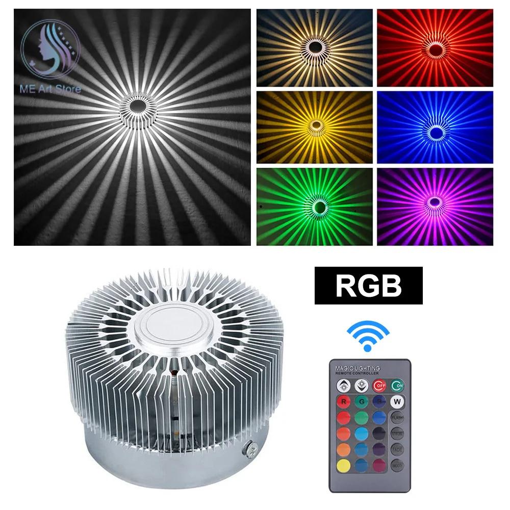 

Искусственная настенная лампа с эффектом RGB, 3 Вт, искусственная проекция подсолнуха, 85-265 В переменного тока, коридор, декоративный потолок, искусственная проекция для домашнего декора