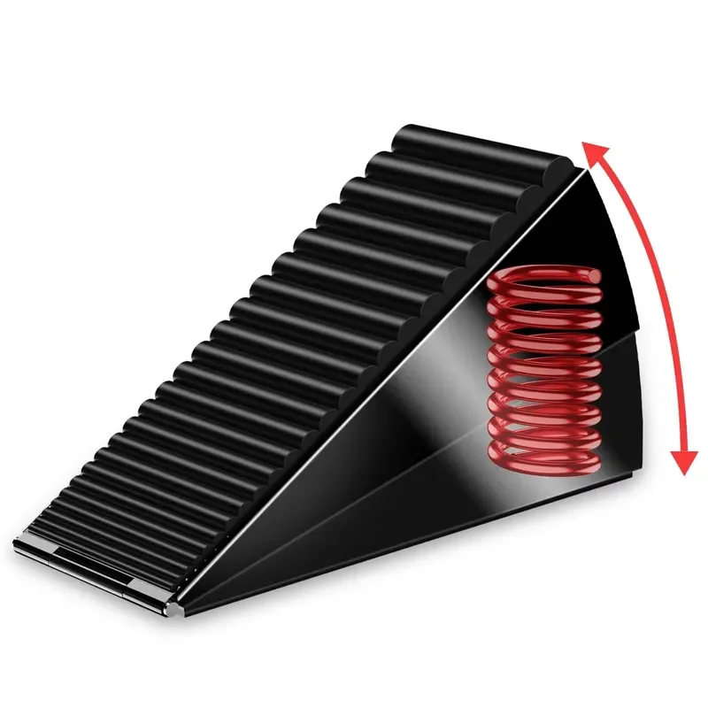 Bottom Limiter - Large Spring Heavy Duty Door Wedge, 3 Adjustable Elevated Metal Limiter