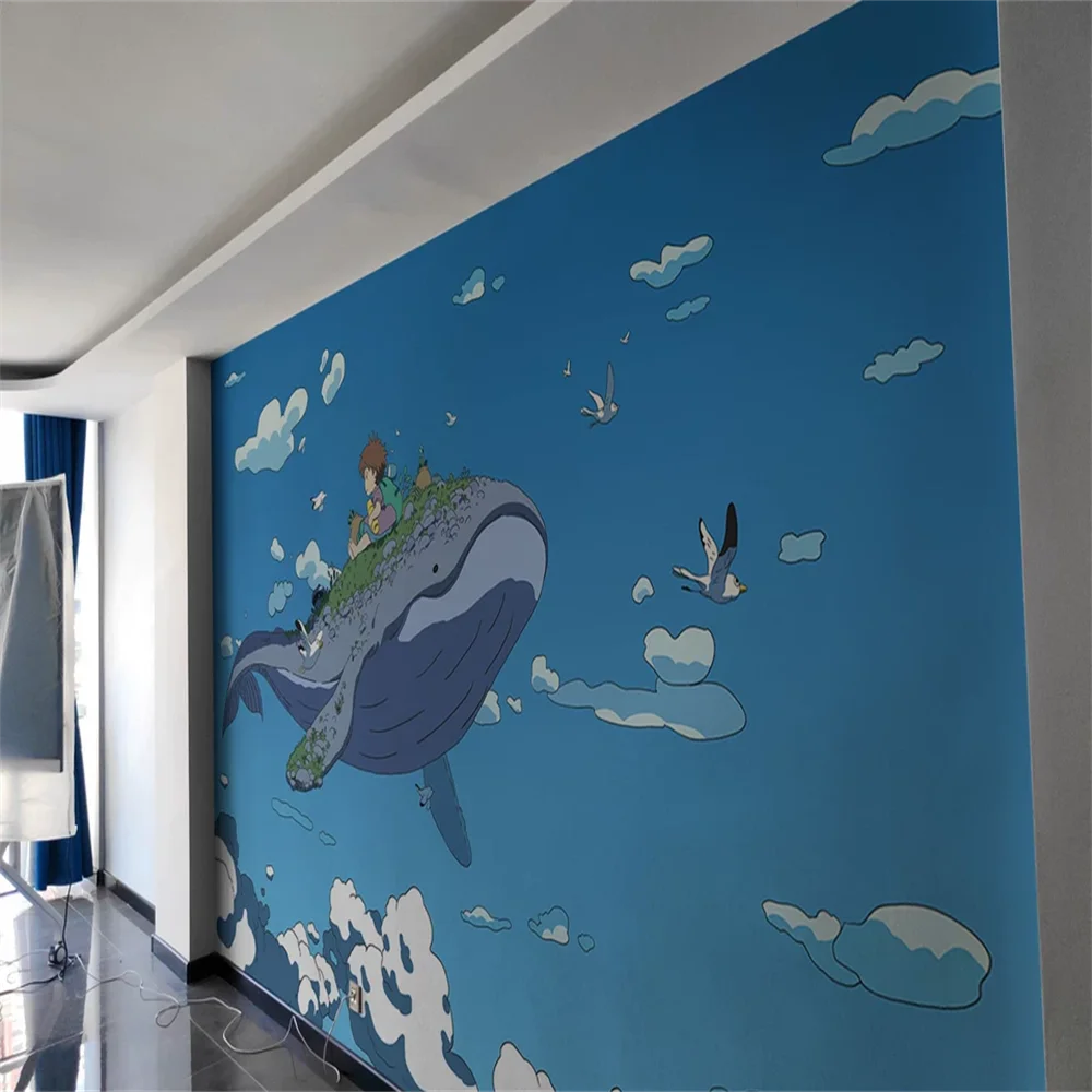 صور مخصصة جدار جدارية خلفيات لغرفة الأطفال غرفة المعيشة أريكة التلفزيون الكرتون خلفية ديكور المنزل حائط الخلفية اللوحة #1