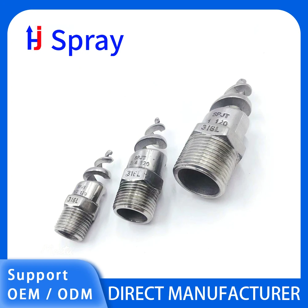 Huajue High-Power Jet Pool Blower Radiator High Flow Angle 1-1/2 Inch 170° BSPT External Thread Stainless Steel Spiral Nozzle