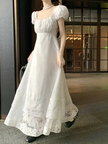 8 best sales vit viktoriansk klänning - №6