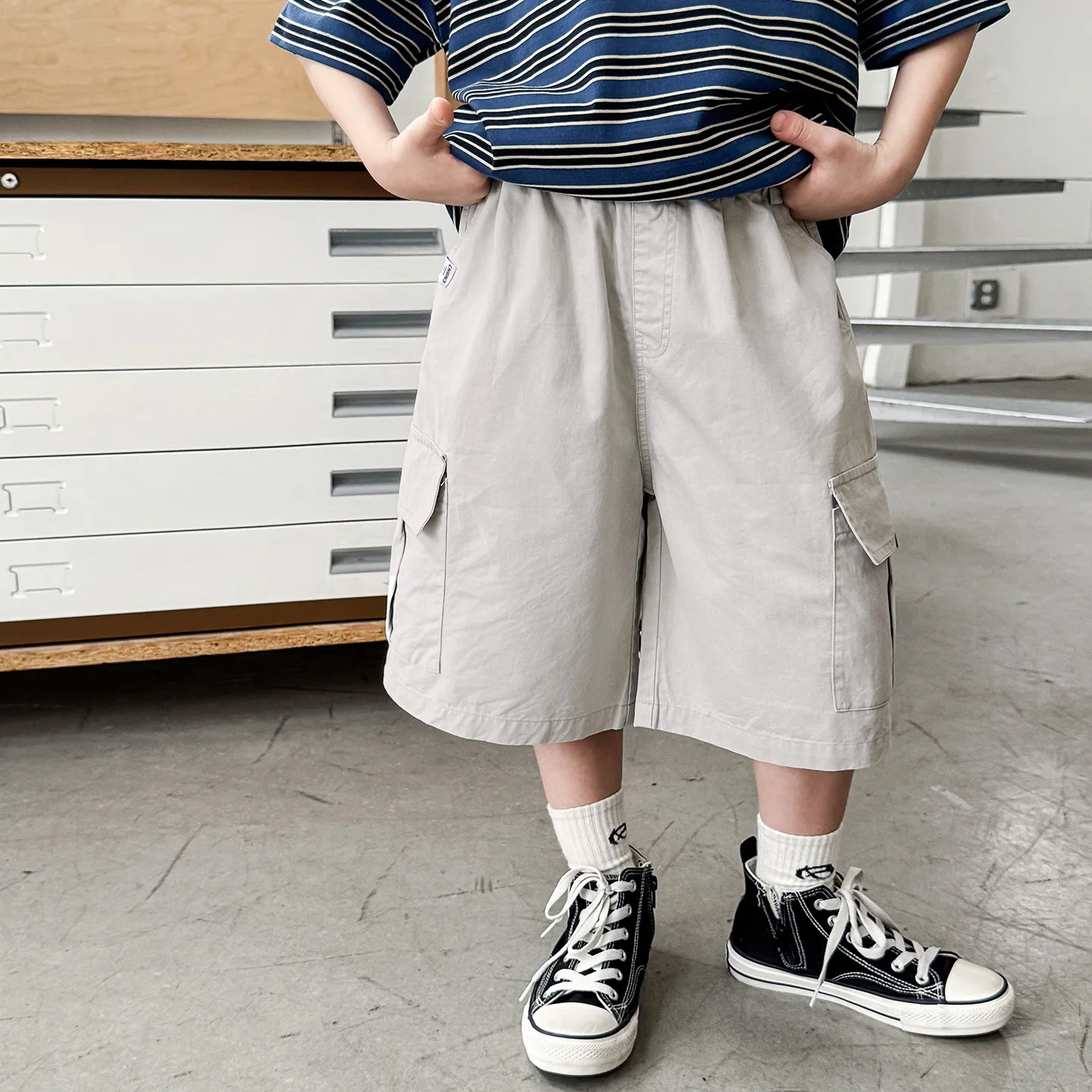 Boys Pants 2026 Spring and Summer New Children's Clothing Korean Style Boys and Girls Loose Casual Label Do Old Shorts - view 4