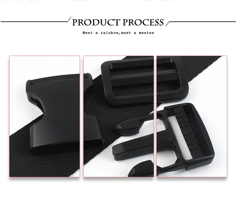 10Sets 20-50mm Nylon Gurtband Schwarz Kunststoff Slider Schnallen Quick Release Schnalle Rucksack Strap Hund Kragen DIY nähen Zubehör – Detail 6