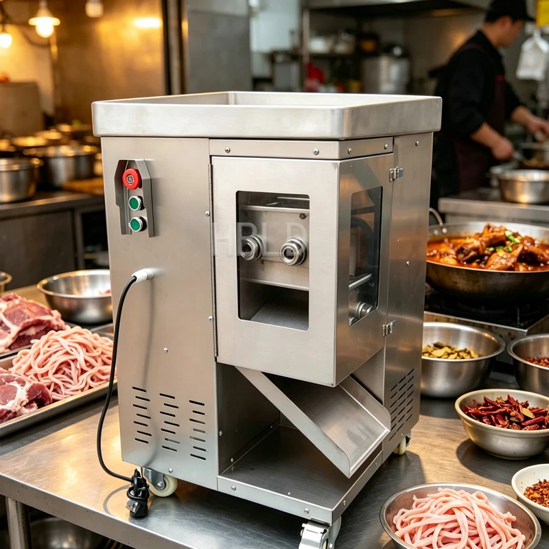 Electric Stainless Steel Heavy-Duty Meat Cutter Food Processing Machine for Household Use Beef Pork Shredder