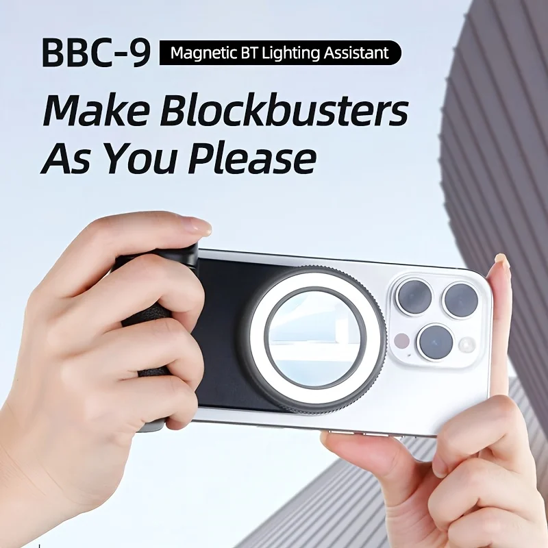 ตัวกันสั่นกล้องถ่ายรูปแบบ Magsafe รองรับบลูทูธ พร้อมไฟเติมแสงและกระจกสะท้อนแสง สำหรับ Android iPhone 16 15 14