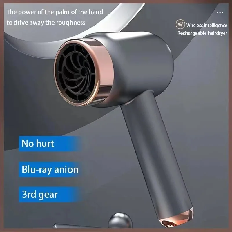 

Hair Dryer Charging Portable USB Rechargeable Hairdryer High-Power Home Quick-Dry Hair Salon Travel Blow Dryer