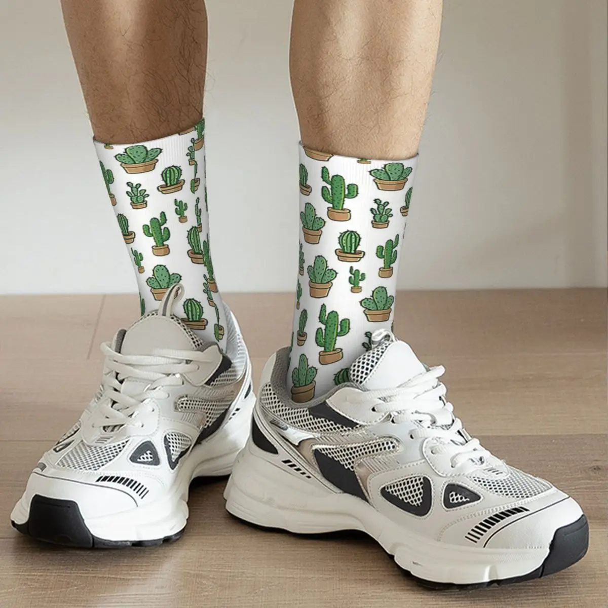 Cactus Flowers Cactus Cactus Flowers Floral Pattern Socks Harajuku Soft Stockings All Season Long Socks for Man's Woman's Gifts