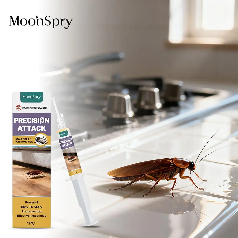 Jeringa de gel eficaz para control de cucarachas, insecticida para interiores y cocinas, no tóxico, seguro para el hogar y las mascotas, R W6F9