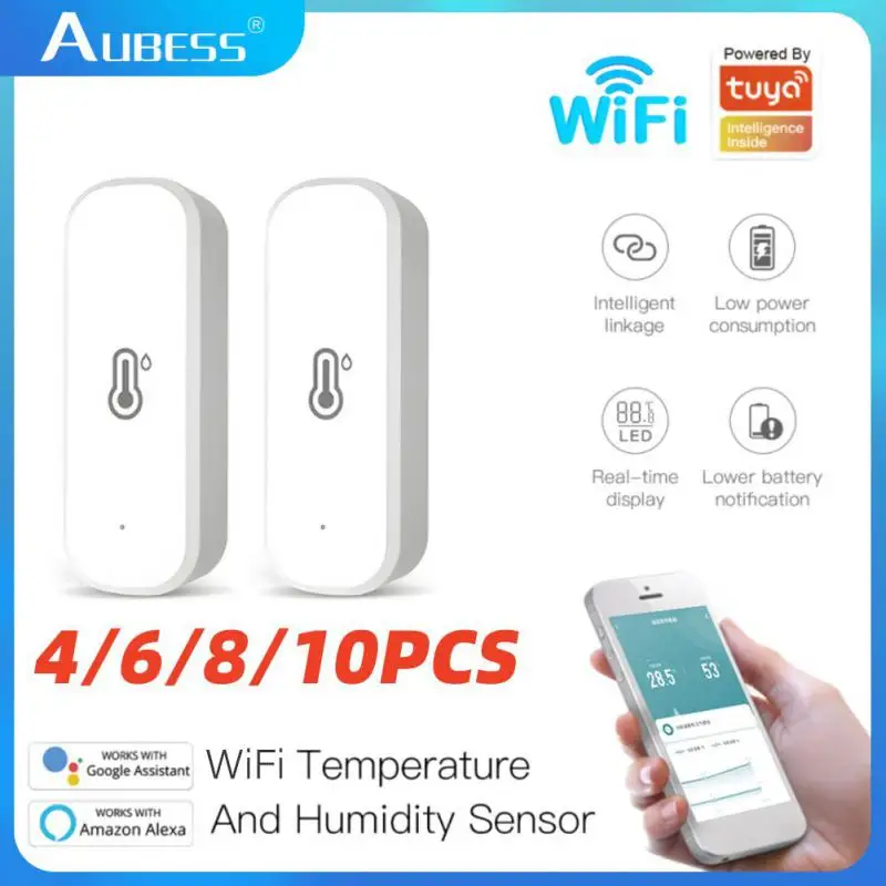 

AUBESS Tuya WiFi Temperature Humidity Sensor Indoor Thermometer Hygrometer Smart Home Security Alarm System For Smart Life APP