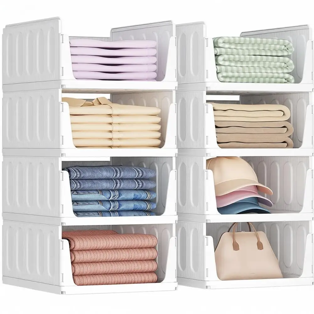 

Stackable Closet Organizers, Storage Baskets, Plastic Sweater Bins, Wardrobe, Multifunctional Pants Organizer, RV, Pantry, Bathr