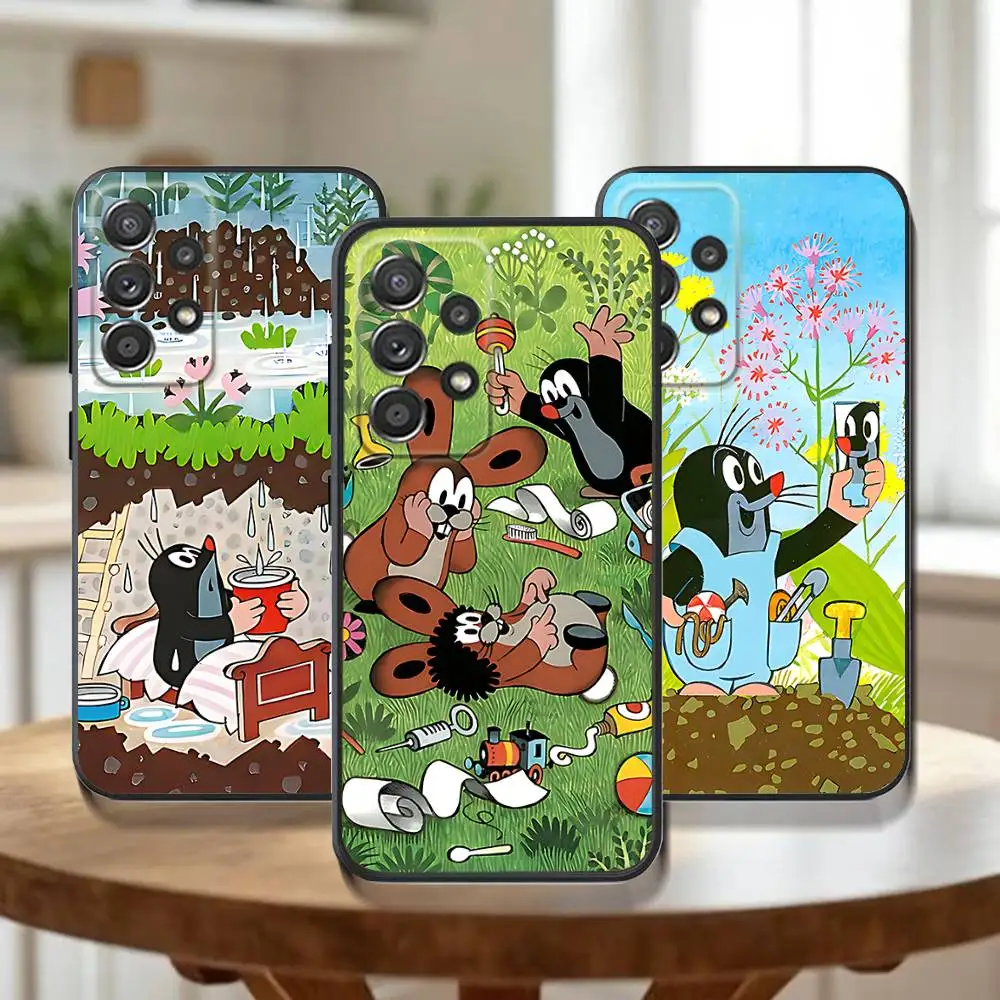 

Cartoon Littles Mole Phone Case For Samsung Galaxy A73,31,32,72,41,53,52,71,22,5G,Note,J7,8,9 Soft Black Cover