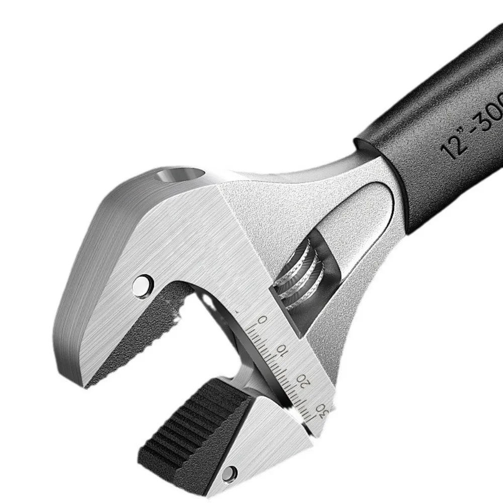 8/10/12Inch Adjustable Ratcheting Wrench Non-Slip Handle Large Opening Bathroom Wrench Multifunctional Self Tightening Wrench