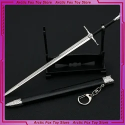 22cm Witchers Enhanced Edition White Wolf Steel Long Sword Butcher of Blaviken Exotic Beast Game Metal Sword Weapons Gift Toy