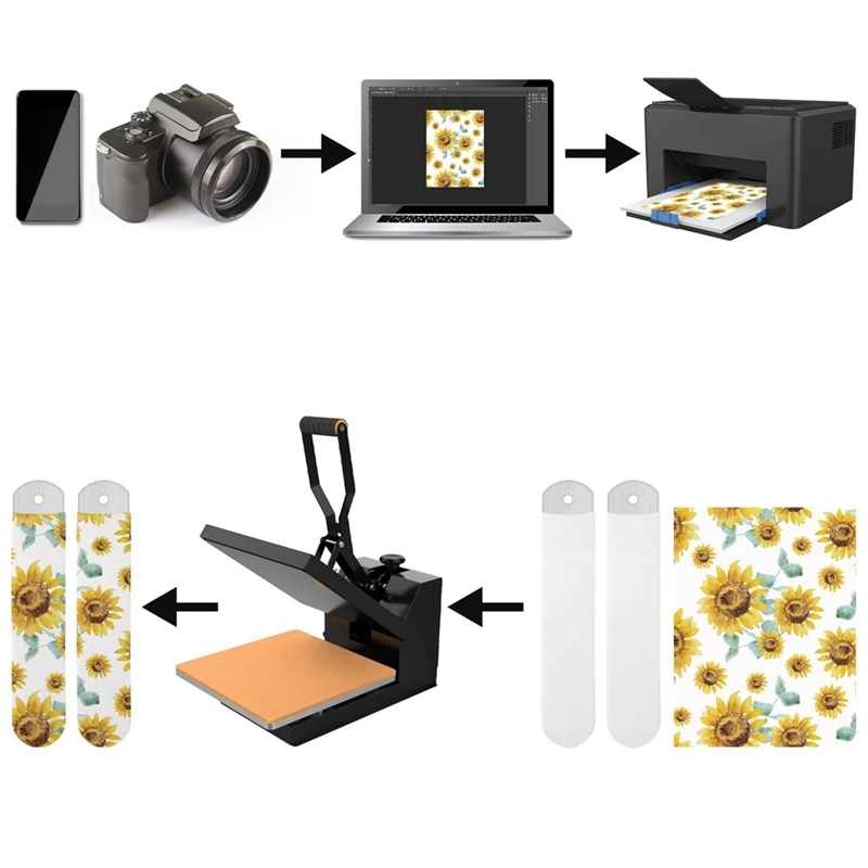 Metal Straight Sock Clips,Sublimated Crew Sock Clips, Dye Printed Heat Transfer Sock Accessories For Printing DIY Socks