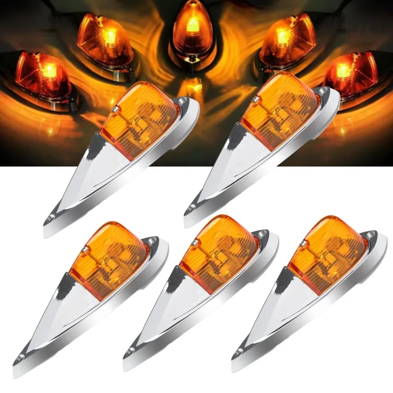 

5 шт., 12 В, янтарный светильник для кабины, габаритный передний и задний верхний габаритный фонарь на крыше, комплект проводов для грузовика, фургон Semis RV, хит продаж