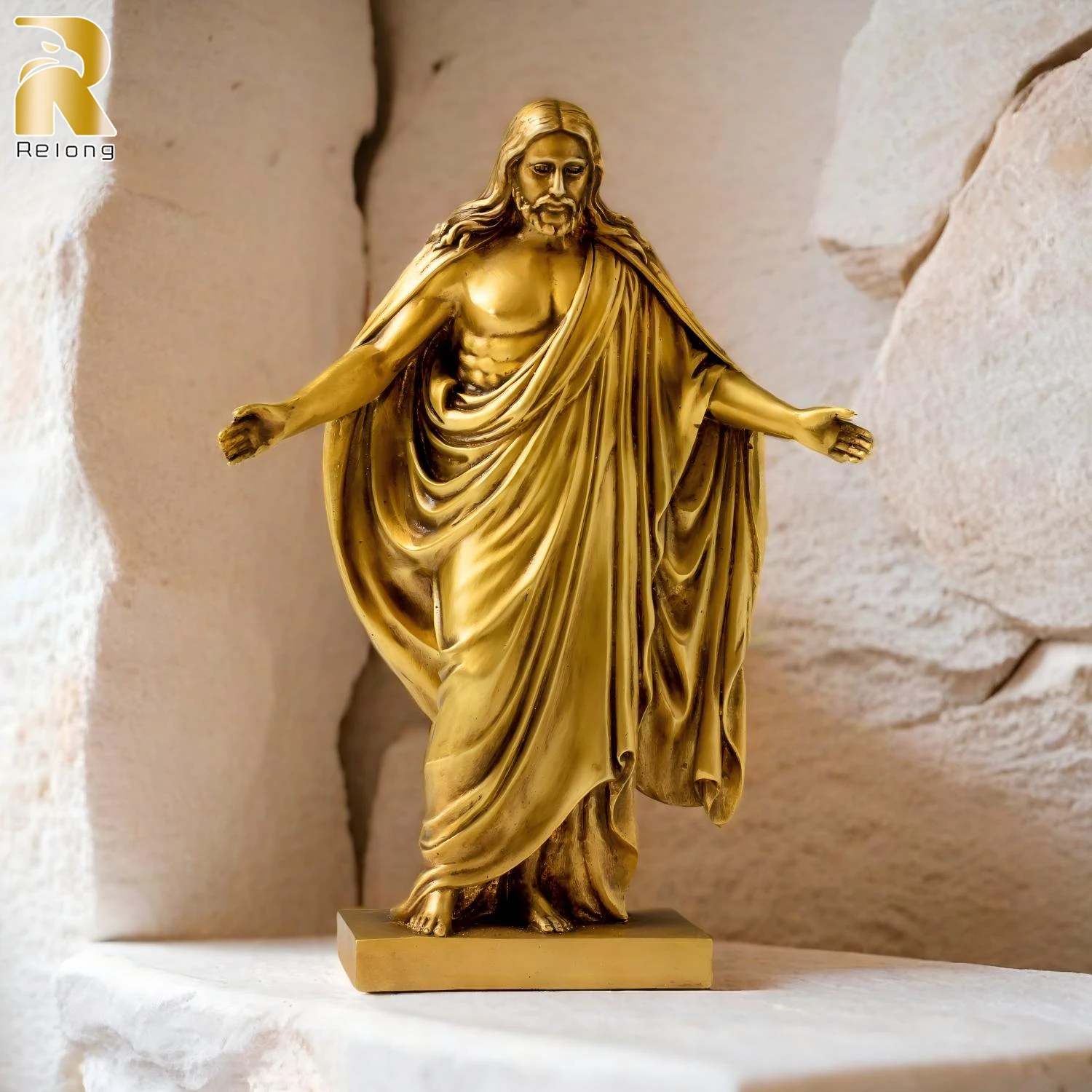 30cm Bronze Saint Jesus Statue Open Arms Blessing Jesus Christ Bronze Sculpture Home Church Decor Christian Ornament Gifts