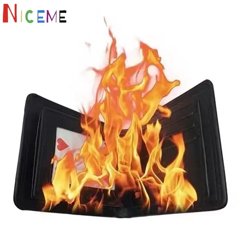 1PCS Magic Trick Flame Fire Wallet Big Flame Magician Trick Wallet Stage Street Show Raging Wallet Fire Magic