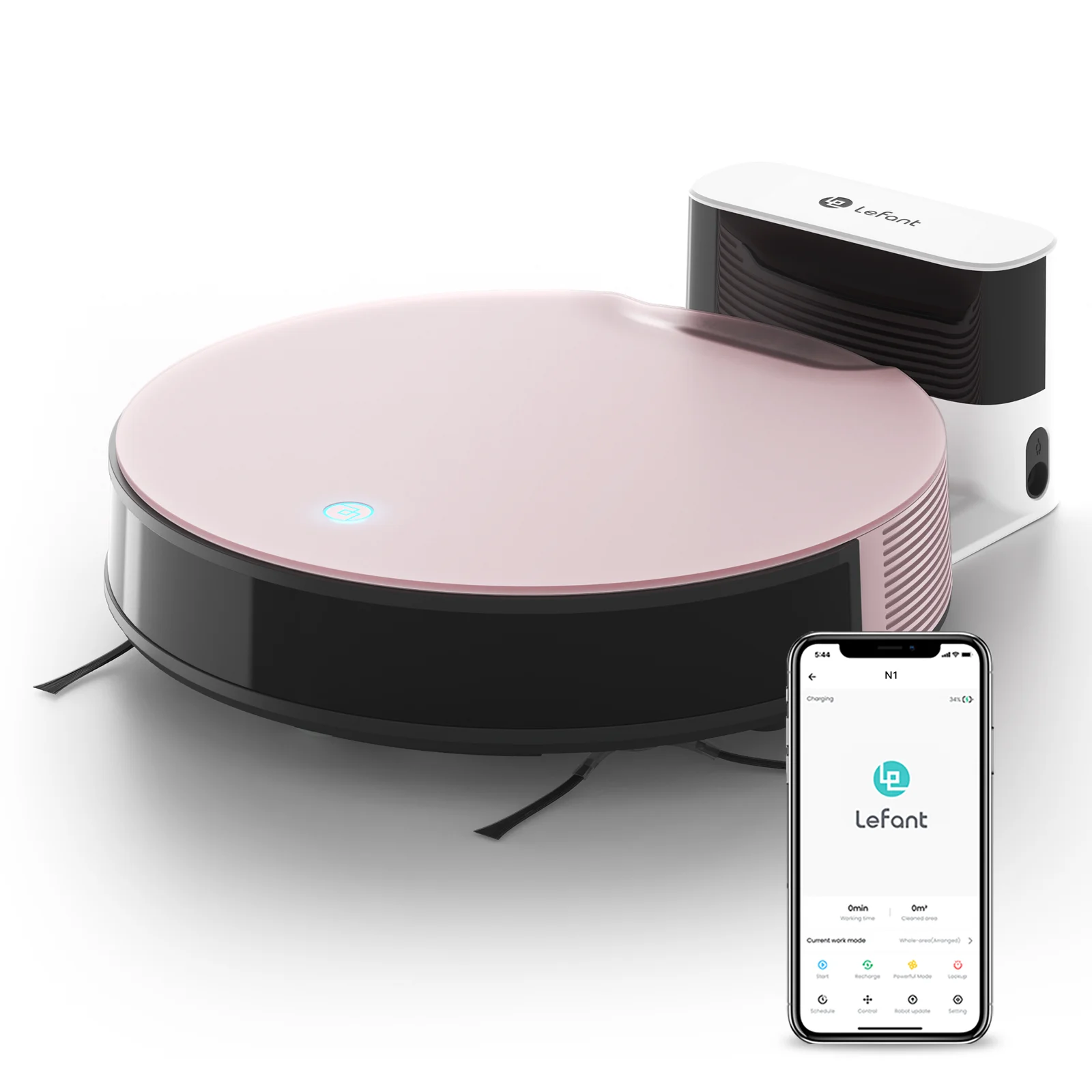 LEFANT N1 Roboterstaubsauger, 4500 PA Saugleistung, 4 Reinigungsmodi, APP/Alexa-Steuerung, ideal für