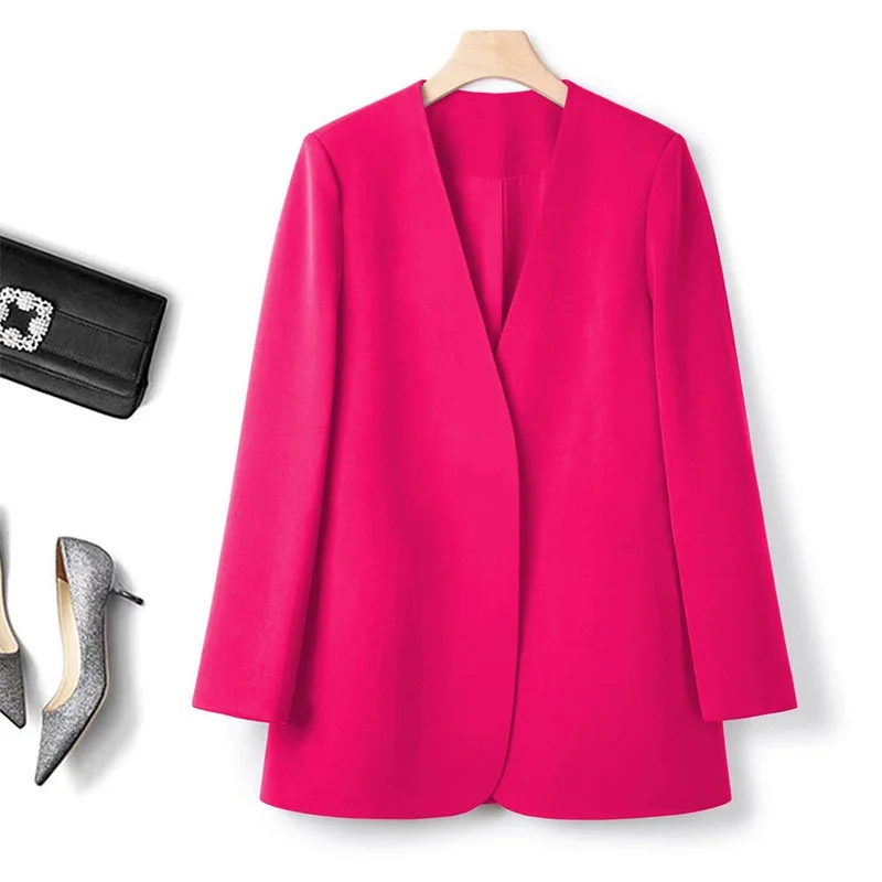 

Spring Autumn 2025 Ladies' Small Suit Jacket Long Sleeve Casual Internet Celebrity Style Polyester Commute Wind Regular Thick...