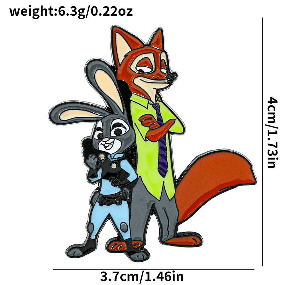 ديزني الكرتون Zootopia شخصية دبابيس لطيف جودي ونيك شارة مينا دبوس ملحق لقبعة ظهره الملابس والاكسسوارات