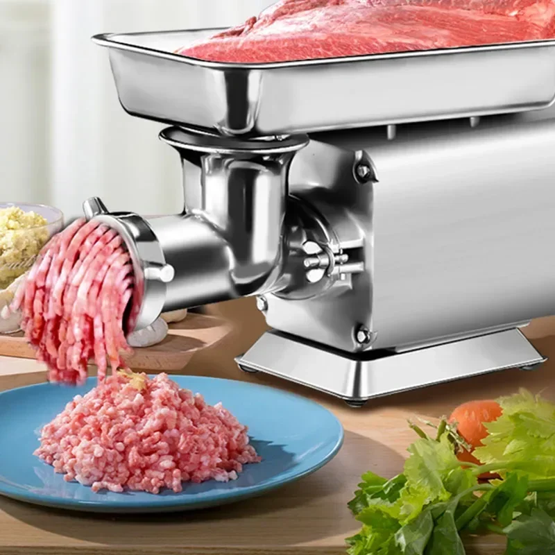 

Настольная мясорубка 220 В, настольная мощная многофункциональная автоматическая машина для клизмы из нержавеющей стали для мясного магазина