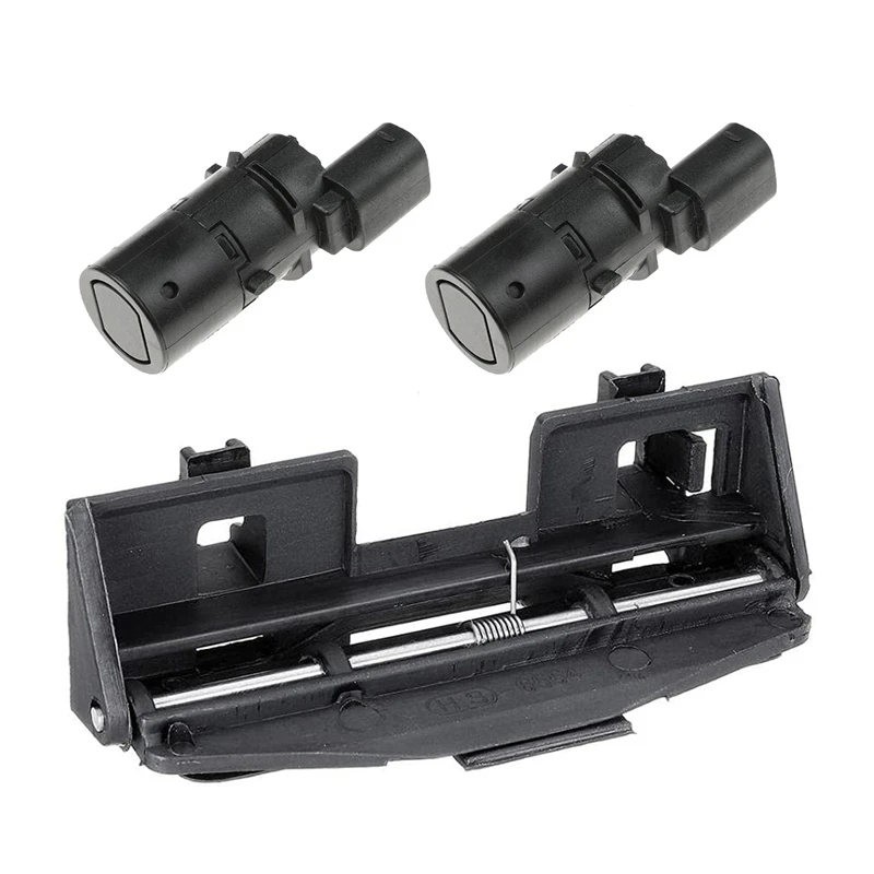 3 Pcs Car Accessories: 1 Pcs Fuel Tank Gas Door Hinge Petrol Filler Flap & 2 Pcs Car Reverse PDC Assist Parking Sensor