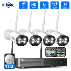 Hiseeu H.265+ 10CH NVR 3MP WiFi CCTV System Kit Human Detection IR Night Vision P2P Outdoor Wireless IP Cameras Surveillance Kit